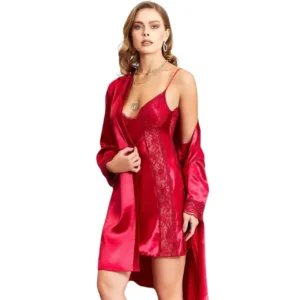 Jeremi 1095 6 Pcs Satin Silk and Lace Nightgown Set