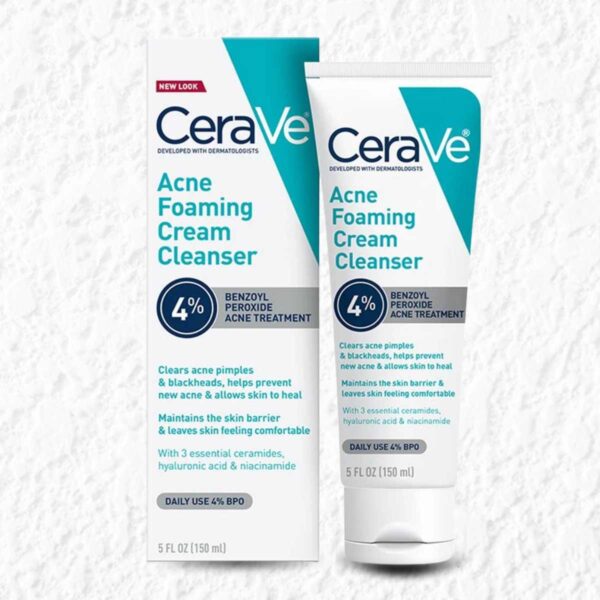 CeraVe Acne Foaming Cleanser with 4% Benzoyl Peroxide Gel (150 ml)