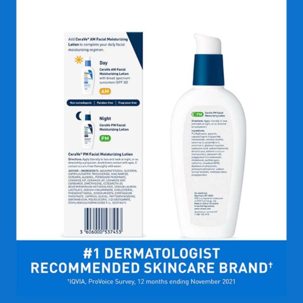 CeraVe PM Facial Moisturizing Lotion Oil Free (89 ml) - Image 4