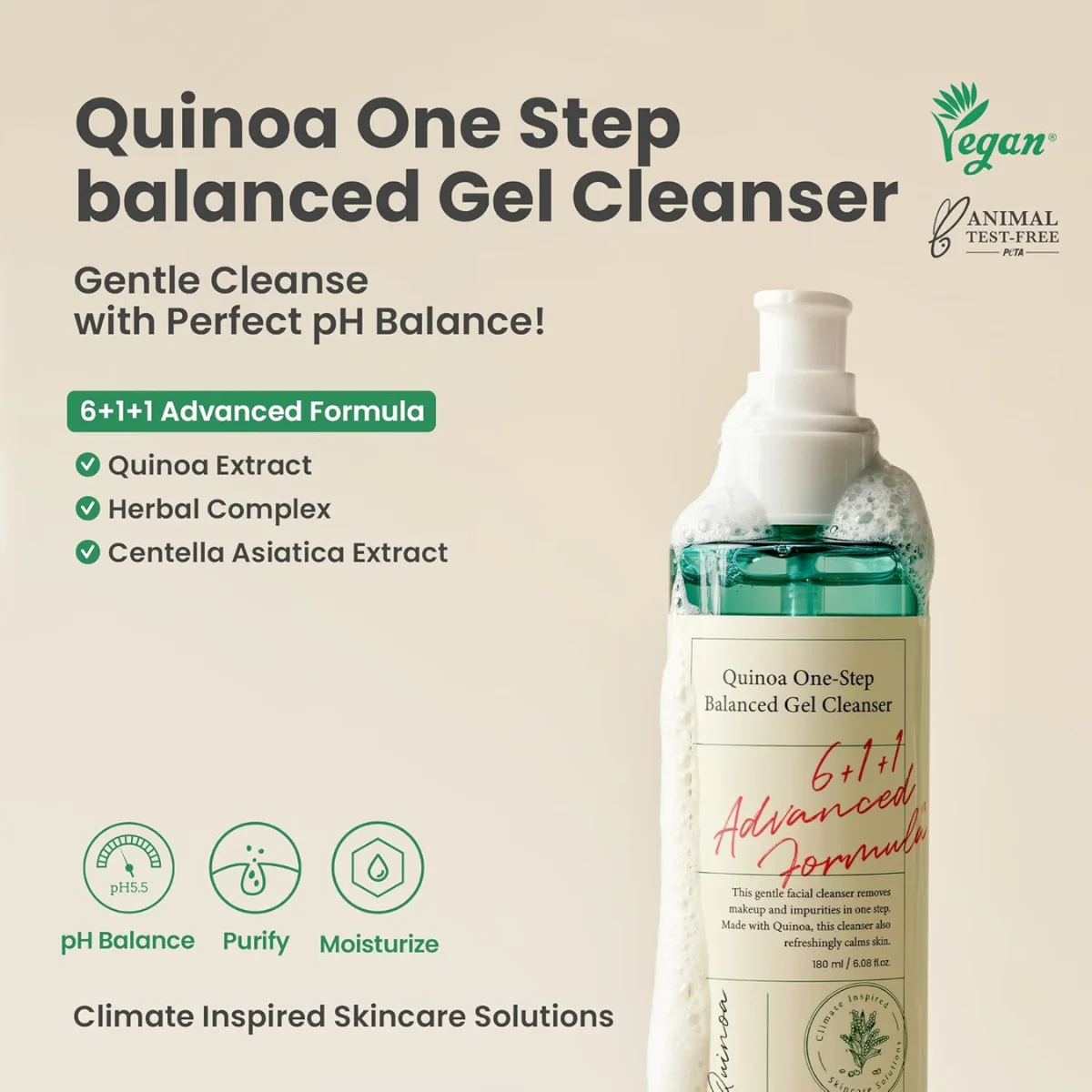 AXIS-Y Quinoa One Step Balanced Gel Cleanser 180ml 3 AXIS-Y Quinoa One Step Balanced Gel Cleanser 180ml 3